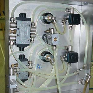 Saati Top 10 control panel lift/lower valve and stretch/release valve.